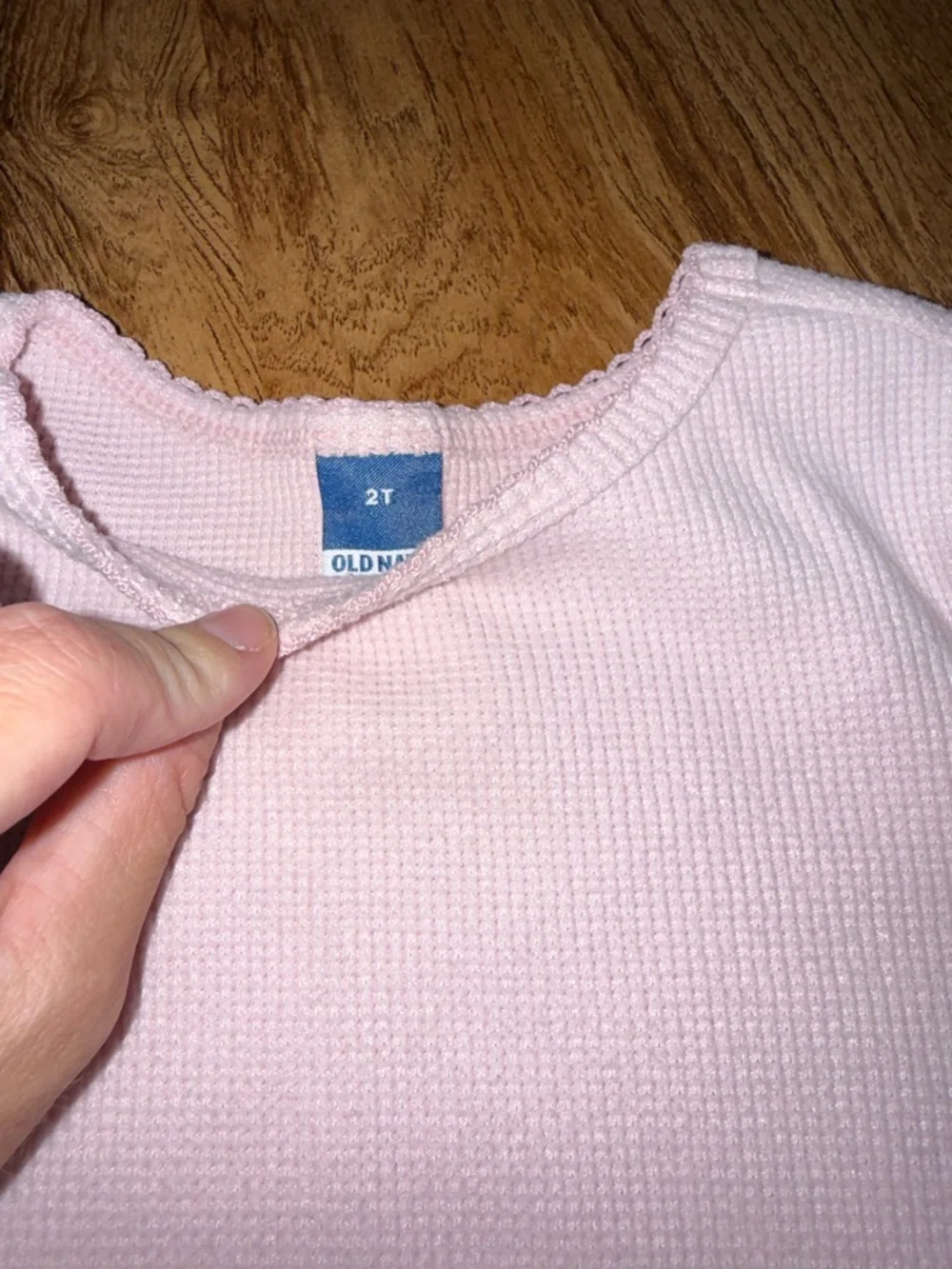 Old Navy Light‎ Pink Long Sleeve Waffle Knit Top
